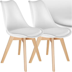 Chaises de salle à manger FRÉDÉRIQUE style scandinave Lot 2 chaises forme ergonomique blanc -