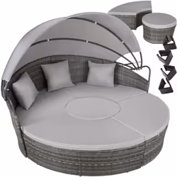 Découvrez le bain de soleil rond au design contemporain luxueux SANTORIN, conçu pour transformer votre jardin, terrasse ou pi ...