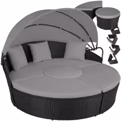 Découvrez le bain de soleil rond au design contemporain luxueux SANTORIN, conçu pour transformer votre jardin, terrasse ou pi ...
