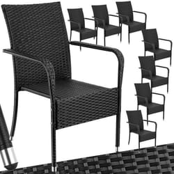 Chaise en résine tressée résistante et durable Lot de 8 noir