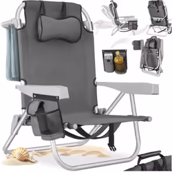Un incontournable pour l'été Découvrez la chaise de plage Coral de tectake : un véritable couteau suisse qui allie haute fonc ...