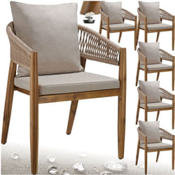 Tectake - Chaise de jardin Bois d'acacia lasuré et résistant aux intempéries 59 x 58 x 76,5 cm et capacité de charge de 120 kg