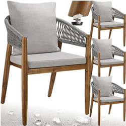 Tectake - Chaise de jardin Bois d'acacia lasuré et résistant aux intempéries 59 x 58 x 76,5 cm et capacité de charge de 120 kg