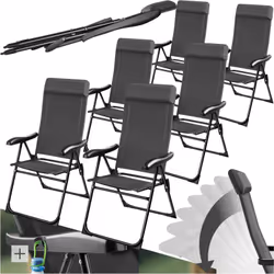 Chaise de camping pliable  gris anthracite