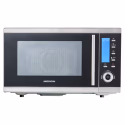 MEDION Micro-ondes Grill -four- 15501 - 25 L - Micro-Ondes 900 W - Grill 1100 W - Chaleur tournante 2500W / Max. 230°C - Argent