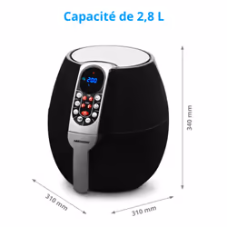 MEDION MD E10 S - Airfryer - Friteuse à air chaud 2.8L - 1500W - Programmes automatiques - Frire sans huile - Poignée froide au toucher - Noir - Vue supplémentaire 10