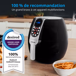 MEDION MD E10 S - Airfryer - Friteuse à air chaud 2.8L - 1500W - Programmes automatiques - Frire sans huile - Poignée froide au toucher - Noir - Vue supplémentaire 9