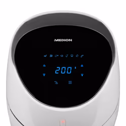 MEDION MD 19279 - XL Friteuse à air chaud - 2000W - 5L - Friture anti-graisse - Panneau de contrôle numérique - 8 programmes - Blanc