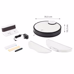 MEDION Robot aspirateur X40 SW | navigation intelligente au laser | Amazon Alexa - Google Assistant - par la voix