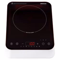 MEDION MD 18490 - Plaque à induction - 2000 W - 10 niveaux de température - 8 programmes automatiques - Noir, Noir, Blanc, Co ...