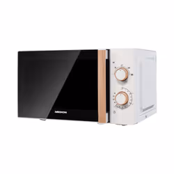 MEDION Micro-ondes MD 10596 | 20 litres | 700 W | Porte miroir | 5 niveaux de puissance | Aspect bois - blanc