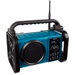 MEDION Radio de chantier - E66877 - DAB+ - FM - Bluetooth 5.0 - IP44 - boîtier robuste - 5 W RMS - Bleu, Chantier, Numérique, ...
