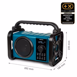 MEDION Radio de chantier - E66877 - DAB+ - FM - Bluetooth 5.0 - IP44 - boîtier robuste - 5 W RMS - Bleu