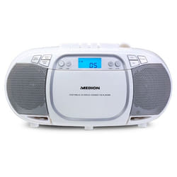 MEDION E66476 - Radio - CD/MP3/cassettes - écran LCD - stéréo PLL-FM - USB - 2 x 20 W - Blanc