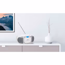 MEDION E66476 - Radio - CD/MP3/cassettes - écran LCD - stéréo PLL-FM - USB - 2 x 20 W - Blanc