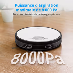 MEDION Aspirateur Robot X50 SW - avec station d'aspiration - fonction balayage - navigation laser - 8 000 Pa - Blanc - Vue supplémentaire 7