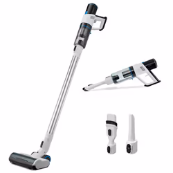 MEDION P250, Aspirateur balai, Sans sac, Noir, Acier inoxydable, Blanc, 400 L, Sec, HEPA