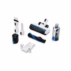 MEDION P250 Aspirateur balai Batterie Sec HEPA Sans sac 400 L 250 W Noir, Acier inoxydable, Blanc 2,2 Ah