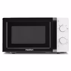 MEDION MD 11475, Comptoir, Micro-onde simple, 20 L, 700 W, Rotatif, Noir, Blanc