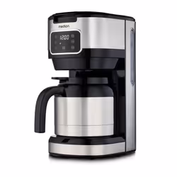 Découvrez la cafetiere filtre digitale isotherme MEDION, avec une puissance de 900W et une capacité de 1,2L. Son design éléga ...