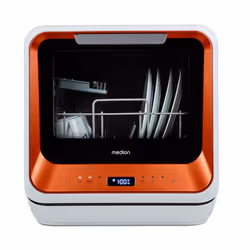 MEDION DWT20, Comptoir, Compact, Orange, Tactile, LED, 2 couverts