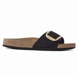 Mules Madrid Big Buckle Etroite Cuir Noir
