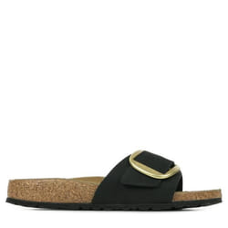 Mules Madrid Big Buckle Etroite Cuir Noir