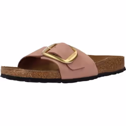 Mules Madrid Big Buckle Etroite Cuir Rose