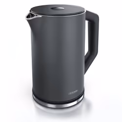 Arendo ELEGANT, 1,5 L, 2200 W, Noir, Argent, Acier inoxydable, Thermostat réglable, Indicateur de niveau d'eau