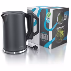 Arendo ELEGANT bouilloire 1,5 L 2200 W Noir, Argent