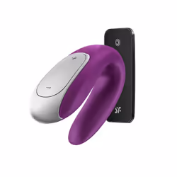 Satisfyer Double Fun, Vibrateur de couple, Stimulation du clitoris, Stimulation du point G, Stimulation vaginale, Violet, Acr ...