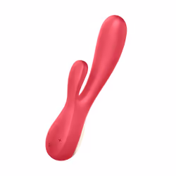 Satisfyer Mono Flex, Vibrateur pour lapin, Stimulation du clitoris, Stimulation du point G, Stimulation vaginale, Rouge, Acry ...