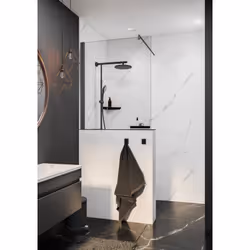 Description générale Pare muret fixe en verre de 5 mm, conçu pour les baignoires avec un volet unique, idéal pour les petites ...
