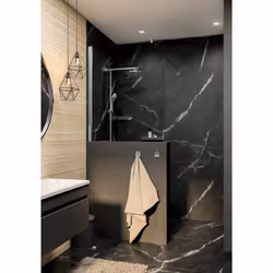 Description générale Pare muret fixe en verre de 5 mm, idéal pour les petites salles de bains. Ce pare-baignoire à un volet p ...