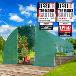Brast - Serre de Jardin tunnel 24m² (3x8) extrêmement stable parois enroulables croissance optimale des plants, aération optimale, montage rapide