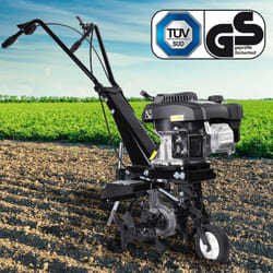 Brast - Motobineuse thermique 176cc 36cm, 17,5-30cm profondeur de travail 6cv 4 fraises démarrage /auto-conduite connectable 3600 tr/min