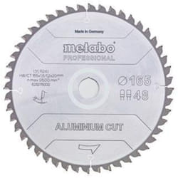 Kreissägeblatt D165xDicke1,2xBohrung20mm fz/tr z. 48 Spanwinkel 5Grad Metabo