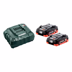 Metabo 685163000, Ensemble de batterie et de chargeur, Lithium-Ion Haute densité (LiHD), 4 Ah, 18 V, Metabo, Noir