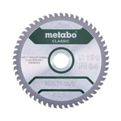 Metabo - Lame de scie circ. Classic 'Multi Cut' hw/ct 190x30, 54 fz/tz 5°