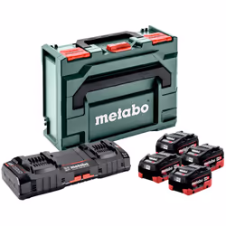 Caractéristiques du produit : Metabo Set de démarrage avec 4 x blocs-piles LiHD 18 V/5,5 Ah et le double chargeur rapide ASC  ...