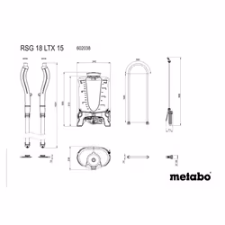 Metabo RSG 18 LTX 15 Pulvérisateur de jardin dorsal 15 L