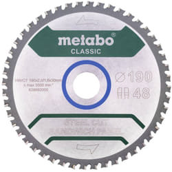 628684000 Lame de scie circulaire 190 x 30 mm Nombre de dents: 48 1 pc(s) - Metabo