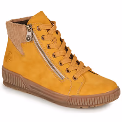 Baskets hautes - RIEKER - Jaune - Femme - Talon plat - Confort exceptionnel