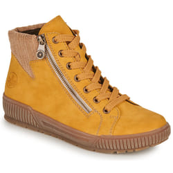 Baskets hautes - RIEKER - Jaune - Femme - Talon plat - Confort exceptionnel