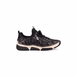 Basket Cuir Rieker - Version basse - Métallique - Femme - Confort Exceptionnel