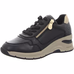 Basket Basse Femme Rieker Lugano - Noir - Lacets plats - Talon compensé