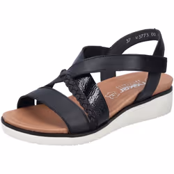 Nu-pieds cuir talon semi-compensé Rieker femme noir - RIEKER - Noir - Cuir - Femme - 4 cm