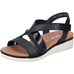 Nu-pieds cuir talon semi-compensé Rieker femme noir - RIEKER - Noir - Cuir - Femme - 4 cm