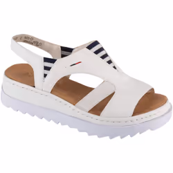 Sandales Rieker V44Y5-80 Blanc Femme - Dessus Synthétique - Talon Plat - Boucle de serrage