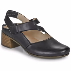 Sandales Cuir à Talon Rieker - Femme - Noir - Scratch - Large - 5 cm